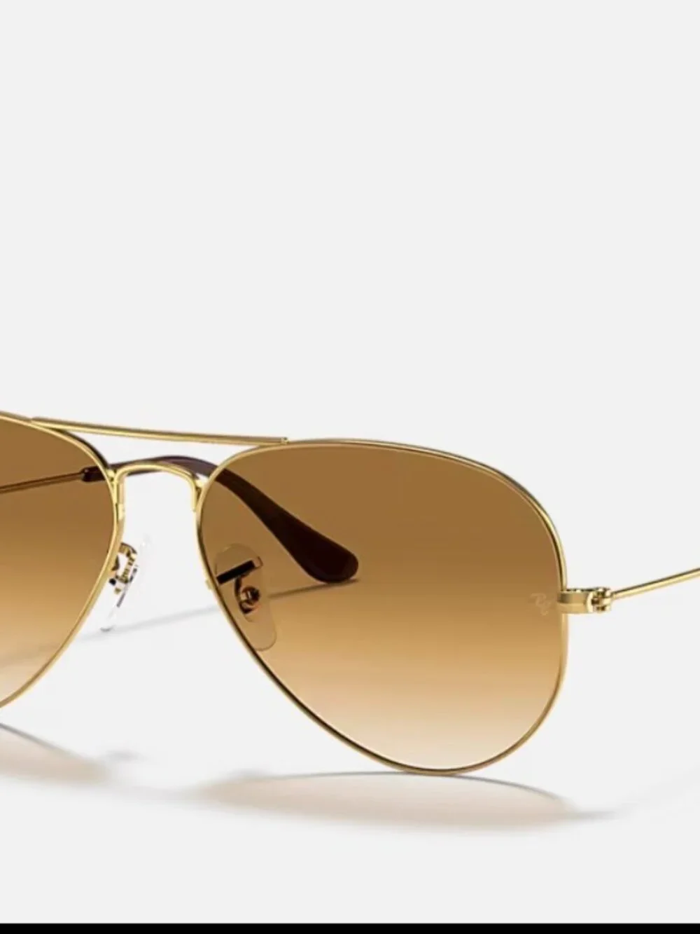 Ray-Ban Gold Aviator Sunglasses with Brown Gradient Lenses